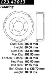 Centric C-Tek Standard Brake Drums 123.42013