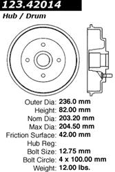 Centric C-Tek Standard Brake Drums 123.42014