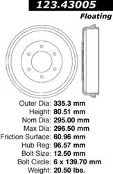 Centric C-Tek Standard Brake Drums 123.43005