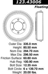 Centric C-Tek Standard Brake Drums 123.43006