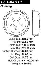 Centric C-Tek Standard Brake Drums for 1983-1986 CAMRY - 123.44011