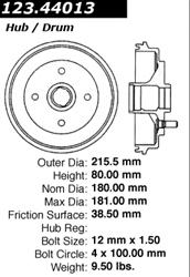 Centric C-Tek Standard Brake Drums 123.44013
