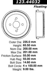 Centric C-Tek Standard Brake Drums 123.44032