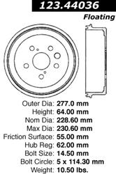 Centric C-Tek Standard Brake Drums 123.44036