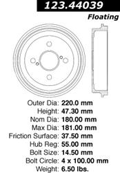 Centric C-Tek Standard Brake Drums 123.44039
