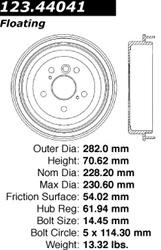 Centric C-Tek Standard Brake Drums 123.44041