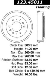 Centric C-Tek Standard Brake Drums 123.45011