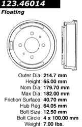 Centric C-Tek Standard Brake Drums 123.46014