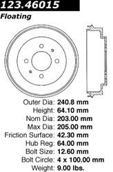 Centric C-Tek Standard Brake Drums 123.46015