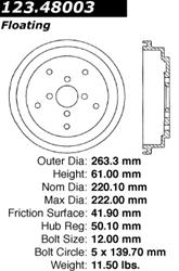 Centric C-Tek Standard Brake Drums 123.48003