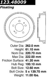 Centric C-Tek Standard Brake Drums 123.48009