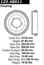 Centric C-Tek Standard Brake Drums 123.48011