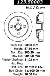 Centric C-Tek Standard Brake Drums 123.50003