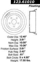 Centric C-Tek Standard Brake Drums 123.61010