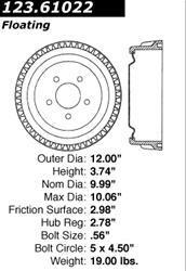 Centric C-Tek Standard Brake Drums 123.61022