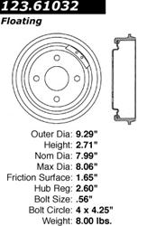 Centric C-Tek Standard Brake Drums 123.61032