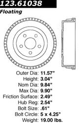 Centric C-Tek Standard Brake Drums 123.61038