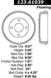 Centric C-Tek Standard Brake Drums 123.61039