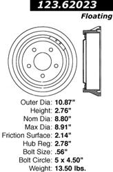 Centric C-Tek Standard Brake Drums 123.62023