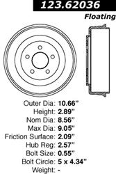 Centric C-Tek Standard Brake Drums 123.62036