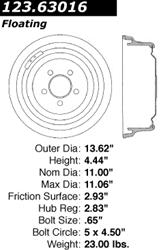 Centric C-Tek Standard Brake Drums 123.63016