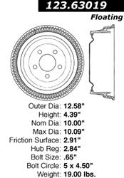 Centric C-Tek Standard Brake Drums 123.63019