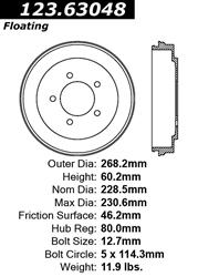 Centric C-Tek Standard Brake Drums 123.63048