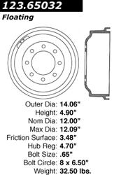 Centric C-Tek Standard Brake Drums 123.65032