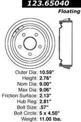Centric C-Tek Standard Brake Drums 123.65040