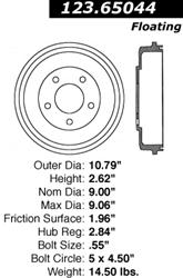 Centric C-Tek Standard Brake Drums 123.65044