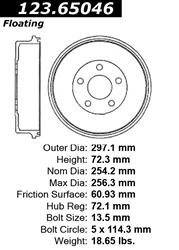 Centric C-Tek Standard Brake Drums 123.65046