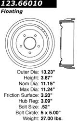 Centric C-Tek Standard Brake Drums 123.66010