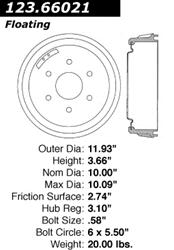 Centric C-Tek Standard Brake Drums 123.66021
