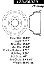 Centric C-Tek Standard Brake Drums 123.66029