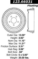 Centric C-Tek Standard Brake Drums 123.66031