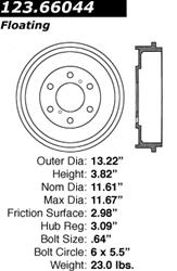 Centric C-Tek Standard Brake Drums 123.66044