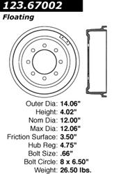 Centric C-Tek Standard Brake Drums 123.67002
