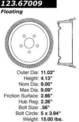 Centric C-Tek Standard Brake Drums 123.67009
