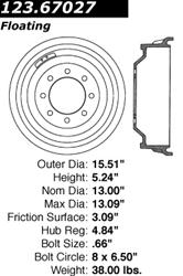 Centric C-Tek Standard Brake Drums for 1994-1999 RAM 2500 - 123.67027