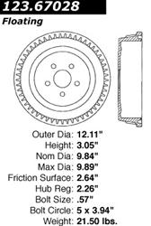 Centric C-Tek Standard Brake Drums 123.67028