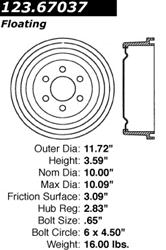 Centric C-Tek Standard Brake Drums 123.67037