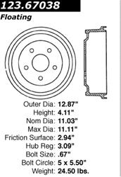 Centric C-Tek Standard Brake Drums 123.67038