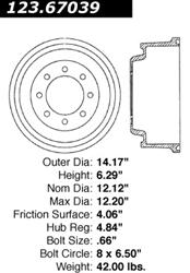 Centric C-Tek Standard Brake Drums 123.67039