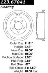 Centric C-Tek Standard Brake Drums 123.67041
