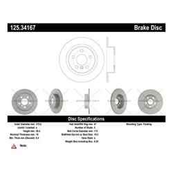 Centric Premium High-Carbon Brake Rotors 125.34167