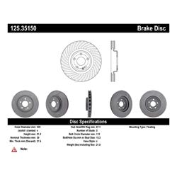 Centric Parts - Brake Rotors for 2014-2019 CLA250, 2015-2020 GLA250, 2017-2019 QX30 - 125.35150