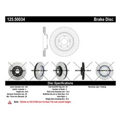 Centric Parts - Brake Rotors for 2012 SANTA FE, 2013-2018 SANTA FE SPORT, 2014-2020 SORENTO - 125.50034