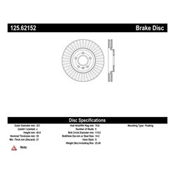 Centric Premium High-Carbon Brake Rotors 125.62152