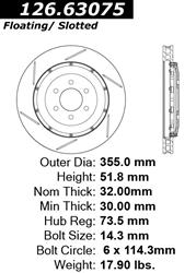 Centric Premium Brake Rotors 126.63075