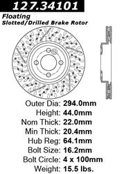 Centric Parts Brake Rotors 127.34101